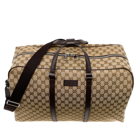 Gucci GG Duffle Travel Luggage Bag Weekender X-Large Beige Canvas New - Picture 5 of 8